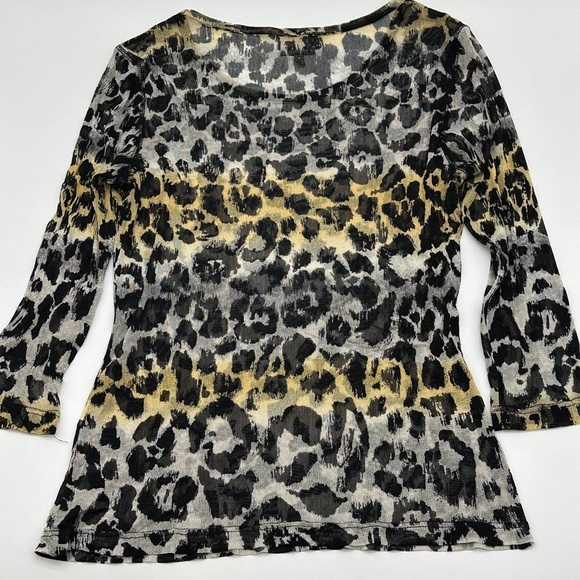 LYNN RITCHIE Womens Size Medium 100% Silk Popover Shirt Cheetah Print - Picture 5 of 7